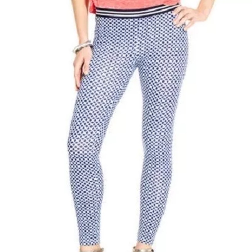 HUE Geo Print Cotton Skimmer Elastic Waistband Leggings
